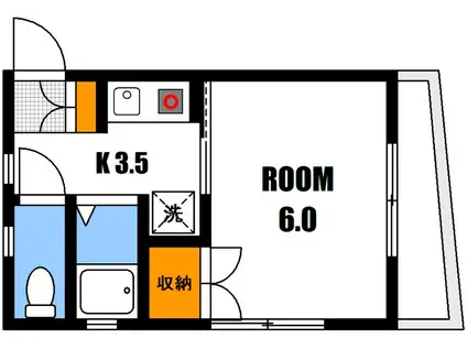コーポミワ(1K/2階)の間取り写真