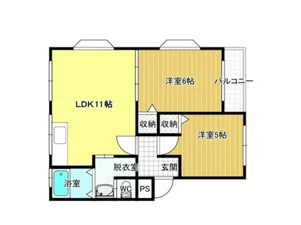 ECP高井田II(2LDK/2階)の間取り写真