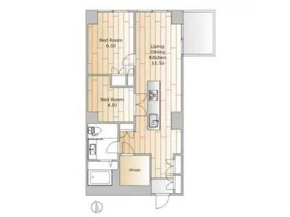 ペアシティルネッサンス(2SLDK/9階)の間取り写真