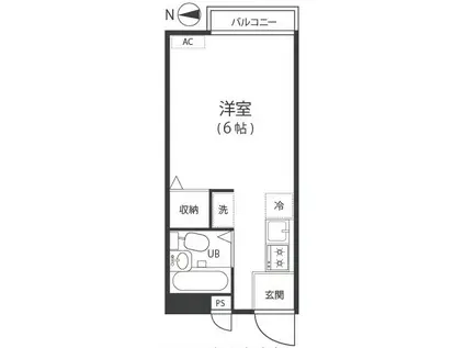 ヴィラヨシダA(ワンルーム/2階)の間取り写真