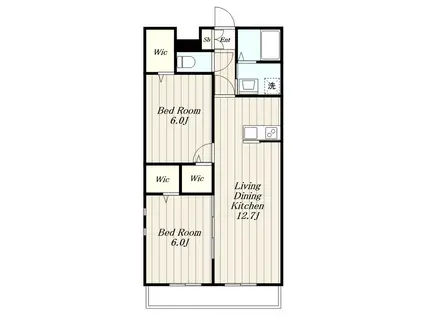 TERRACE本厚木II(2LDK/3階)の間取り写真