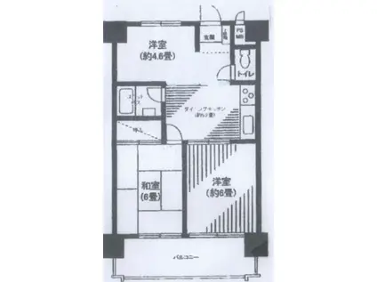 セザール五反田(2LDK/4階)の間取り写真