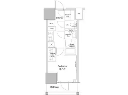ザ・パークハビオ板橋区役所前(1K/11階)の間取り写真