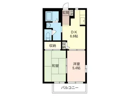 サニーフラット(2DK/1階)の間取り写真