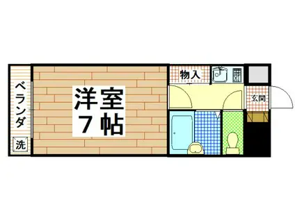 グローバルエイシン(1K/4階)の間取り写真