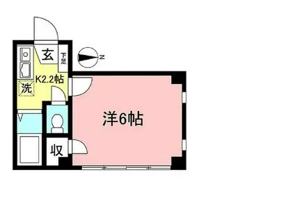 コンセール祖師谷(1K/2階)の間取り写真