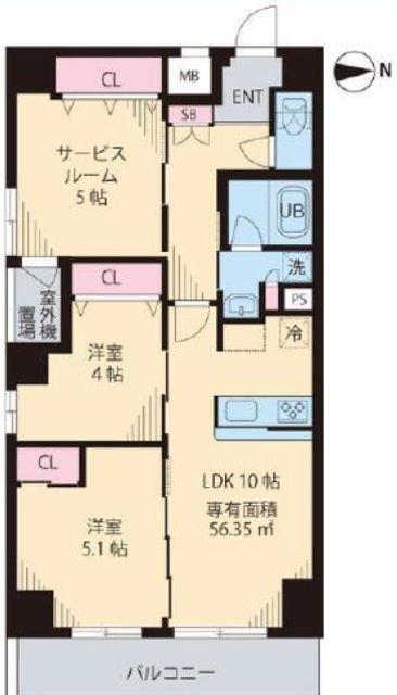 コルザKII(2SLDK/7階)の間取り写真