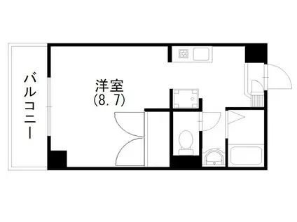 クリエイトダイアナI(ワンルーム/2階)の間取り写真