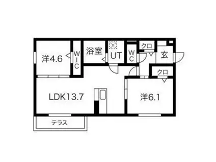 LICORICEB棟(2LDK/3階)の間取り写真