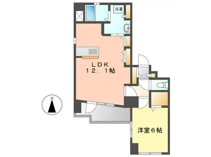 リーベンコート(1LDK/2階)の間取り写真
