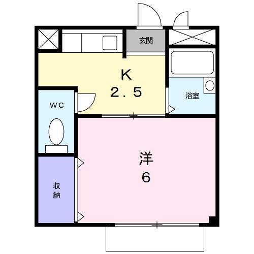 タウニー21(1K/1階)の間取り写真