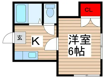 南柏オカモトコーポ(1K/1階)の間取り写真