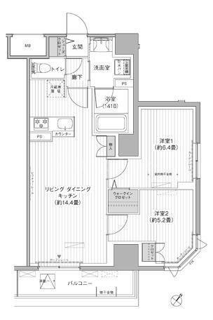 メゾン クロロ(2LDK/7階)の間取り写真