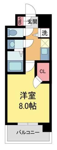 西宮ルモンド甲子園(1K/2階)の間取り写真