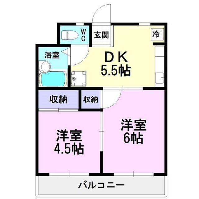 エムズハウス栄(2DK/8階)の間取り写真