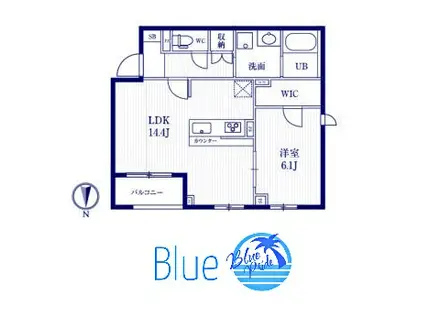 カーサ ルポートン(1LDK/2階)の間取り写真