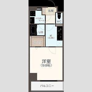 PREMIUM TOWN PLACE(1K/8階)の間取り写真