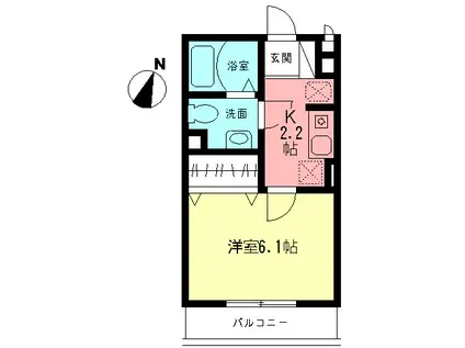 リヴィエール・K(1K/1階)の間取り写真