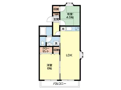 ジュネス藤(2LDK/1階)の間取り写真