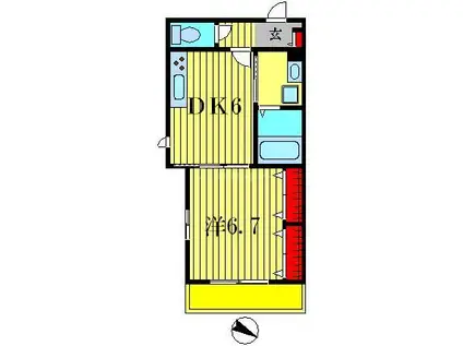 CASTLE・FUJI(1DK/1階)の間取り写真