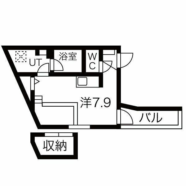 プリシェール名塚(ワンルーム/3階)の間取り写真