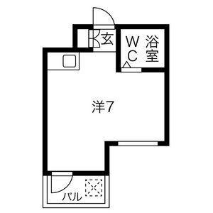 プレアール瓢箪山II(ワンルーム/3階)の間取り写真