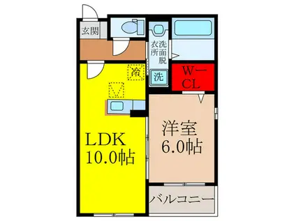 阪急宝塚線 池田駅(大阪) 徒歩13分 2階建 築2年(1LDK/1階)の間取り写真