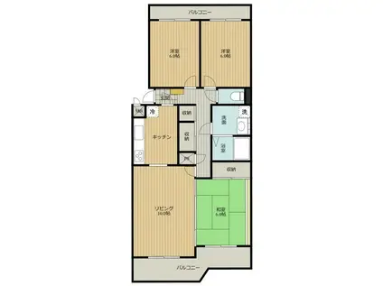 ヴィラ北村(3LDK/3階)の間取り写真