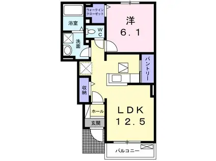 スカイッシュハウス(1LDK/1階)の間取り写真