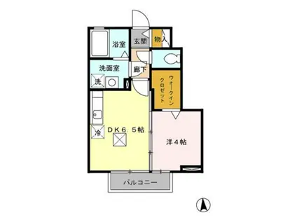 ローゼンハイム(1DK/1階)の間取り写真