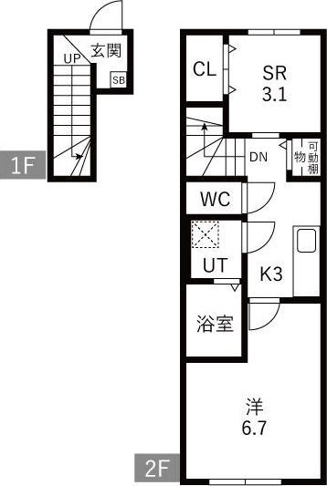 LEVEL VIJF A(1SK/2階)の間取り写真