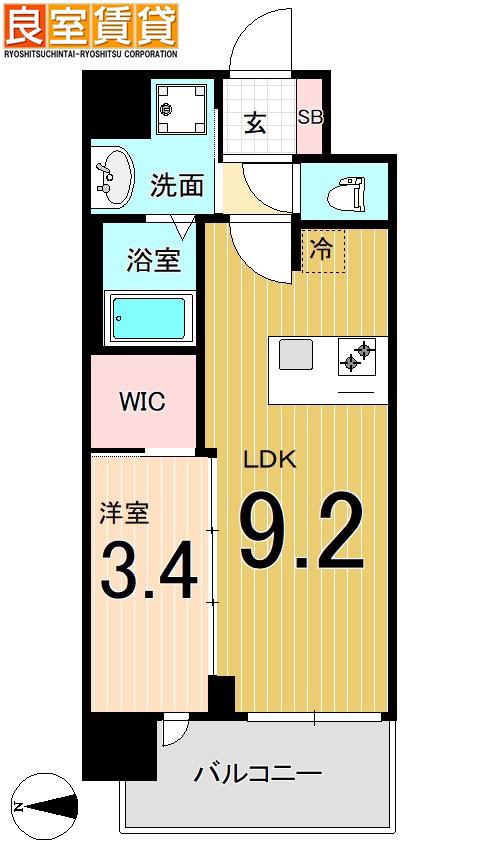 アドバンス名古屋ブランシュ(1LDK/8階)の間取り写真