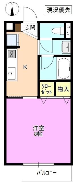 コーポHAL(1K/1階)の間取り写真