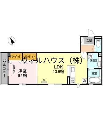 シンセリティ石津 A棟(1LDK/3階)の間取り写真
