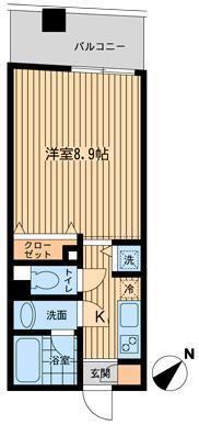 MISUZ COURT門前仲町(1K/4階)の間取り写真