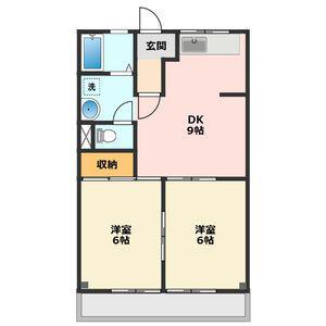 アメニティパークA(2DK/2階)の間取り写真