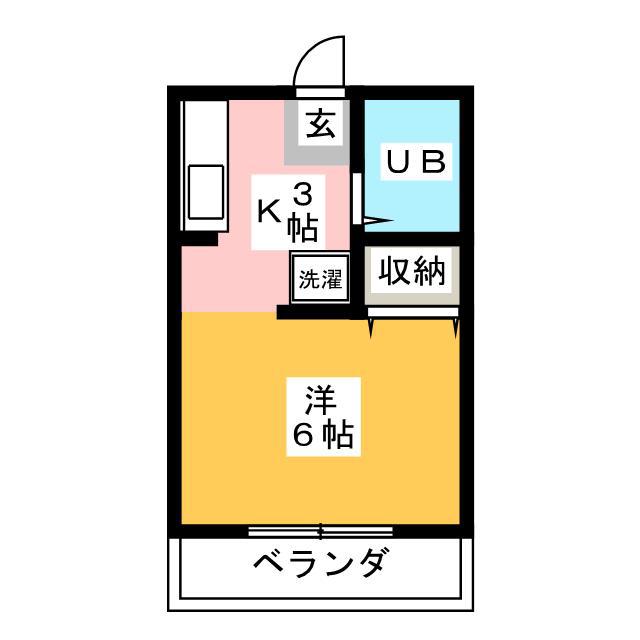 アーバンヒルズ横浜B棟(ワンルーム/2階)の間取り写真