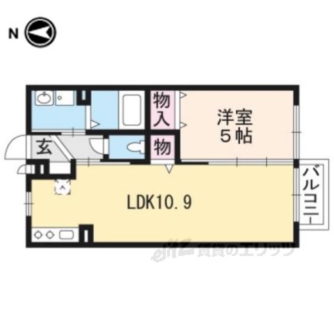 セジュールモナリエ篠山(1LDK/2階)の間取り写真