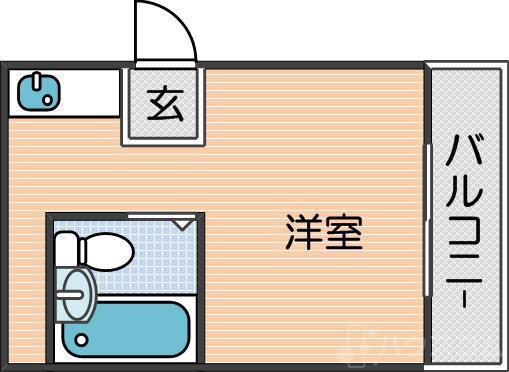 アーバンシティ岸里PART1(ワンルーム/5階)の間取り写真