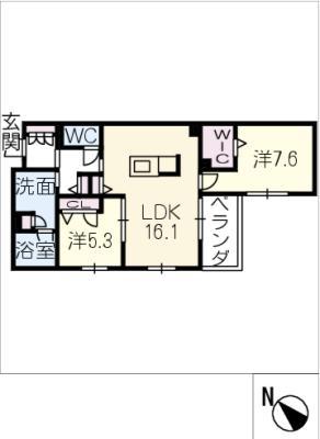 エステラス(2LDK/2階)の間取り写真