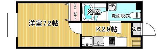 秀華七番館(1K/1階)の間取り写真
