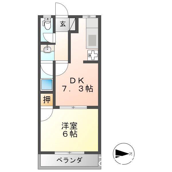 ラフォーレ556(1DK/1階)の間取り写真