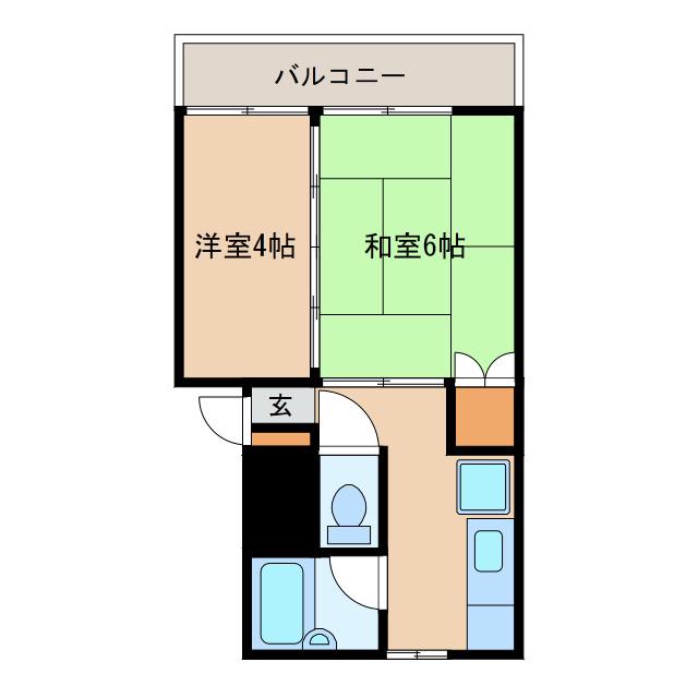 エンゼルハイム(2K/1階)の間取り写真
