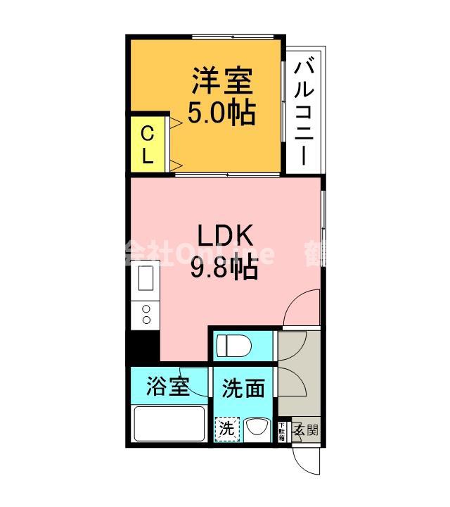 MI・CASA阿倍野昭和町(1LDK/3階)の間取り写真