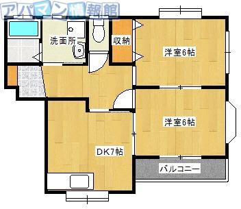 T・Mアベニュー(2DK/2階)の間取り写真