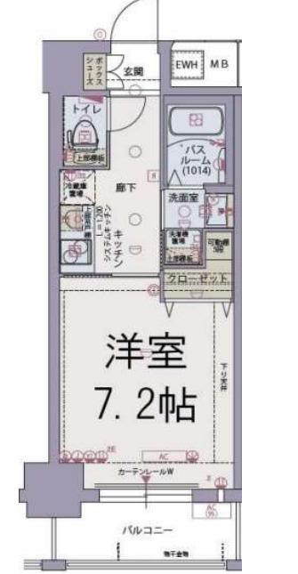 レジデンス神戸グルーブHARBORウエスト(1K/6階)の間取り写真