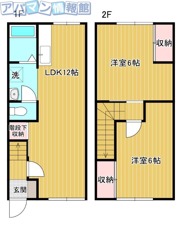 スカイタウンB棟(2LDK/1階)の間取り写真