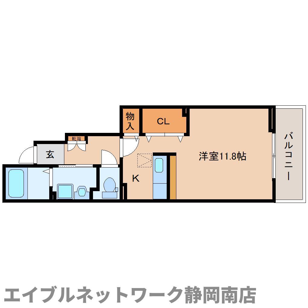 JR東海道本線 安倍川駅 徒歩63分 2階建 築12年(ワンルーム/1階)の間取り写真