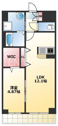 パーフェクトライフ真法院(1LDK/6階)の間取り写真