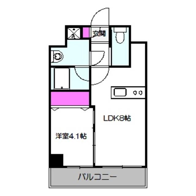 ウェルホームズ住吉大社(1LDK/7階)の間取り写真
